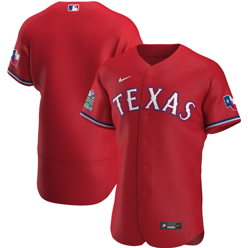 MLB Men Texas Rangers Nike Scarlet Alternate 2020 Authentic Team Jersey ->texas rangers->MLB Jersey